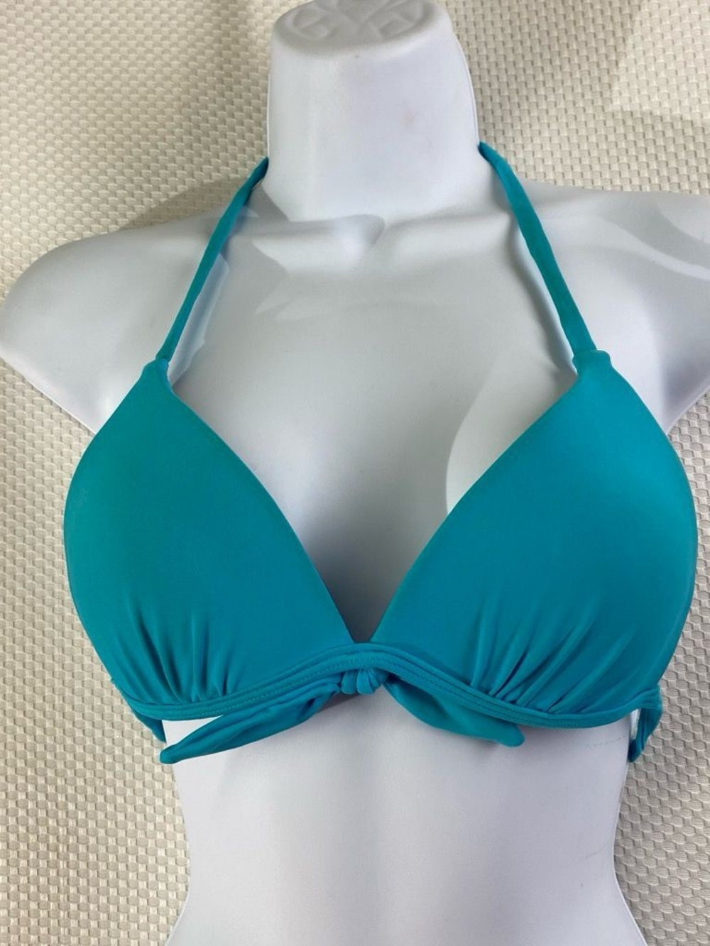 Teal Triangle Halter Bikini Top - Brand Unspecified
